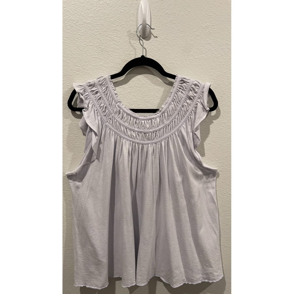 WE THE FREE Coconut Gathered Lilac Basic T-Shirt - Picture 4 of 4